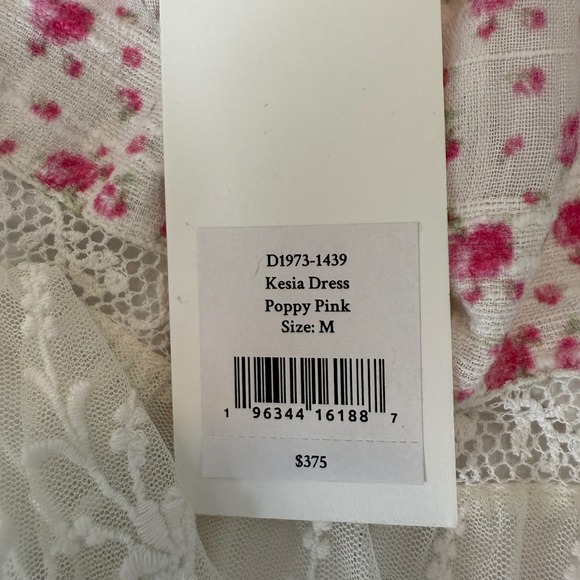 Loveshackfancy Pink Floral Lace Halter Dress Cutout Mini Summer Medium NEW! LSF💕 - Picture 3 of 9